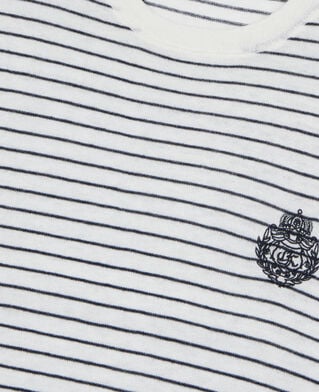 The Kooples MEN WHITE / BLUE blazon striped wool and cashmere sweater