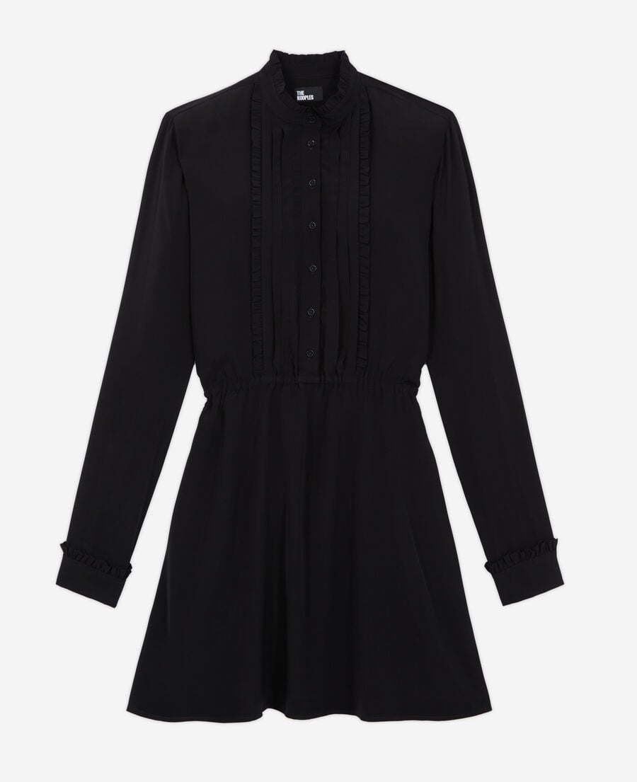 The Kooples FEMME BLACK robe courte décolletée noire