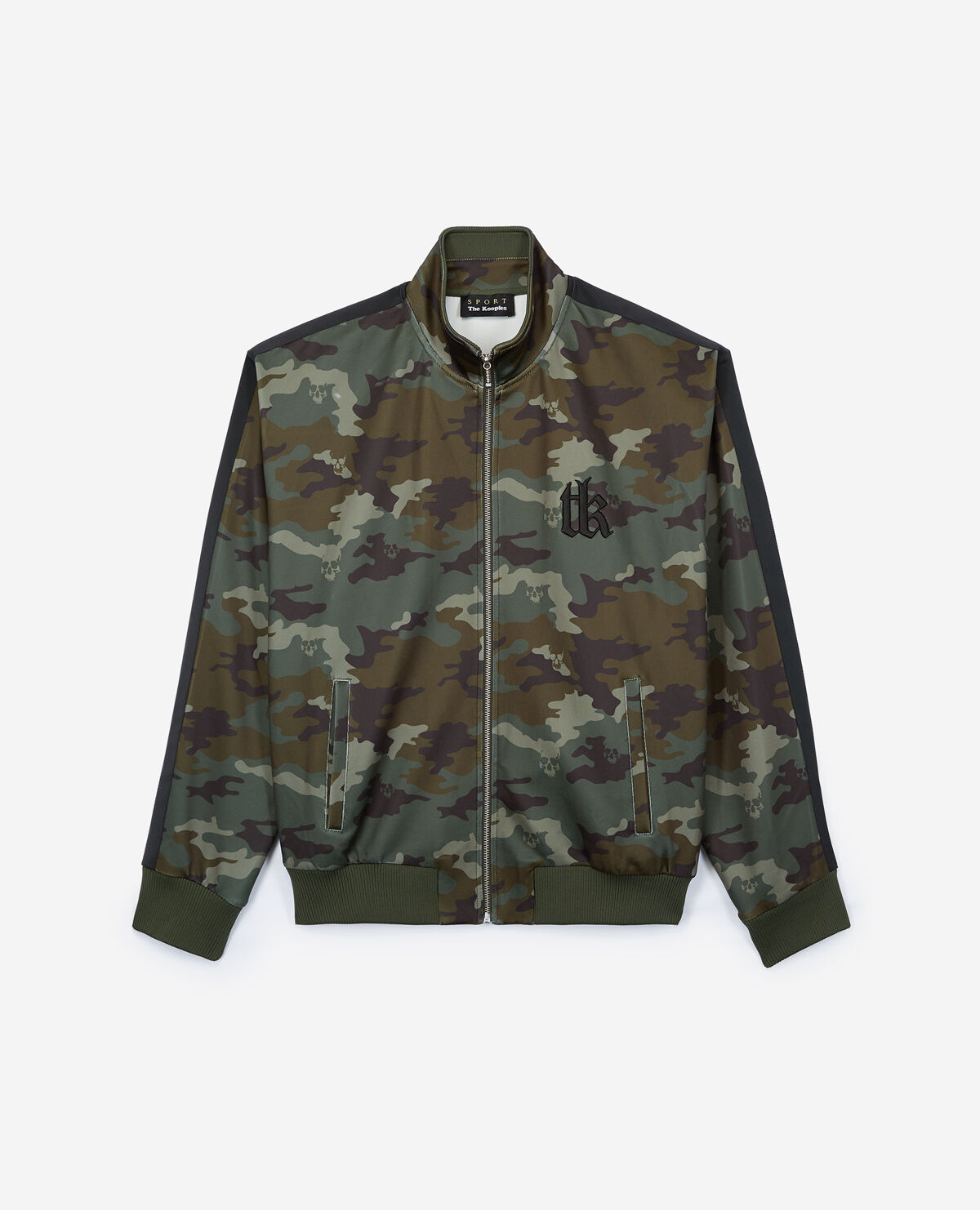 Technical zip up sweatshirt with camouflage print