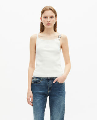 The Kooples FEMME ECRU débardeur côtelé écru