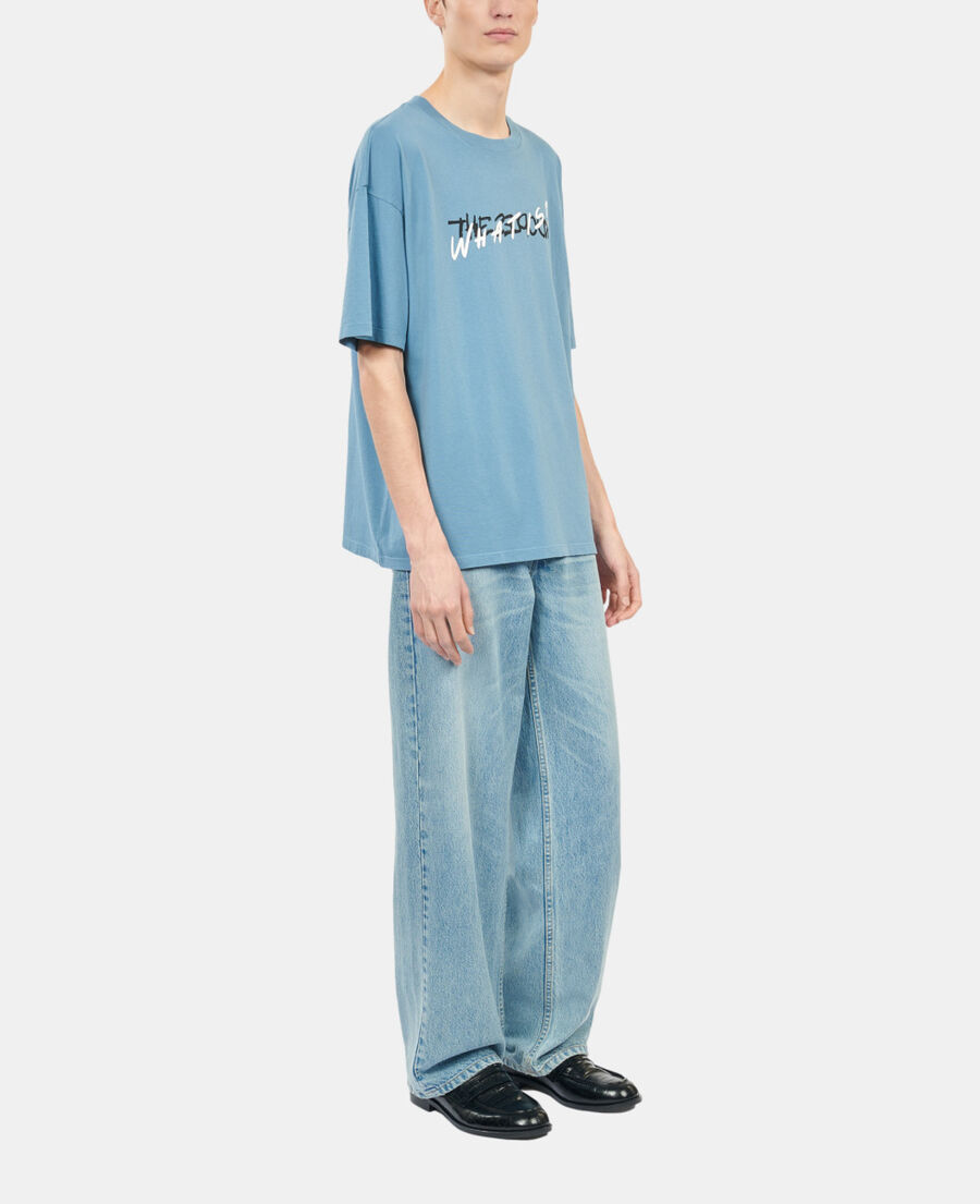 The Kooples H STONE BLUE light blue what is handwritten serigraphy t-shirt