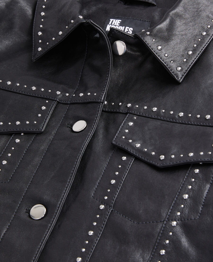 black leather jacket with studs