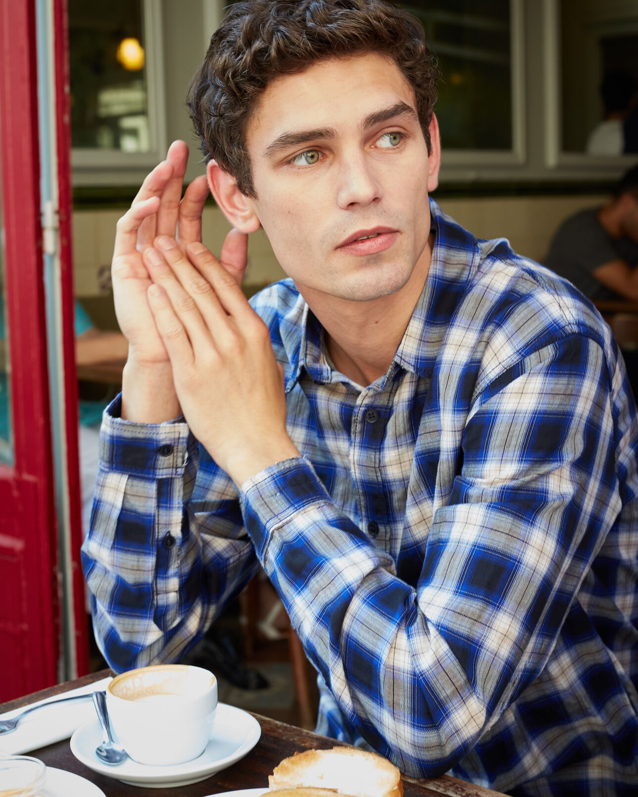 The Kooples MEN BLUE plaid shirt