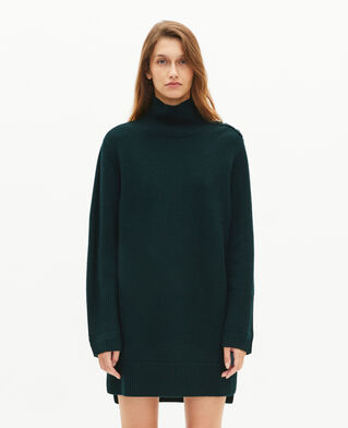 The Kooples WOMEN FOREST short dress in green wool
