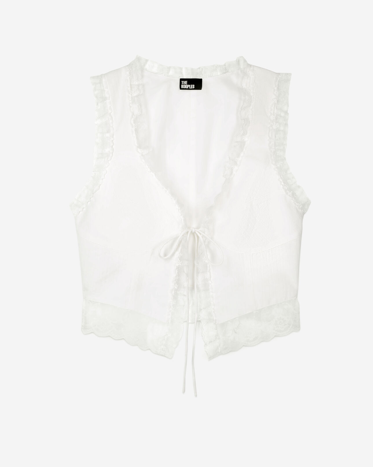 The Kooples WOMEN ECRU ecru sleeveless top with lace