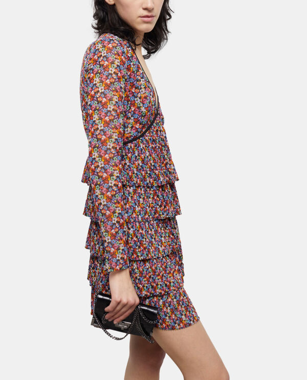 short multicolor pleated dress