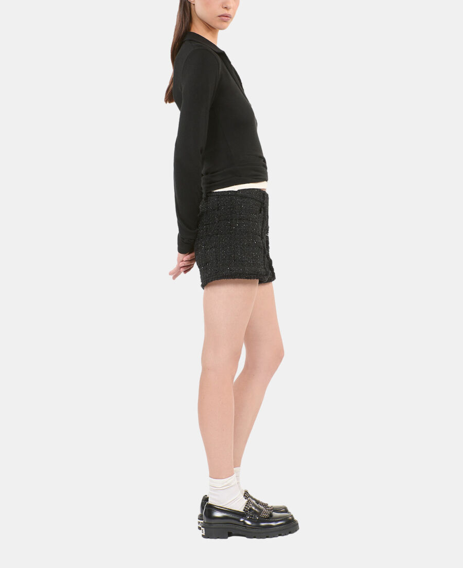 The Kooples FEMME BLACK polo manches longues noir