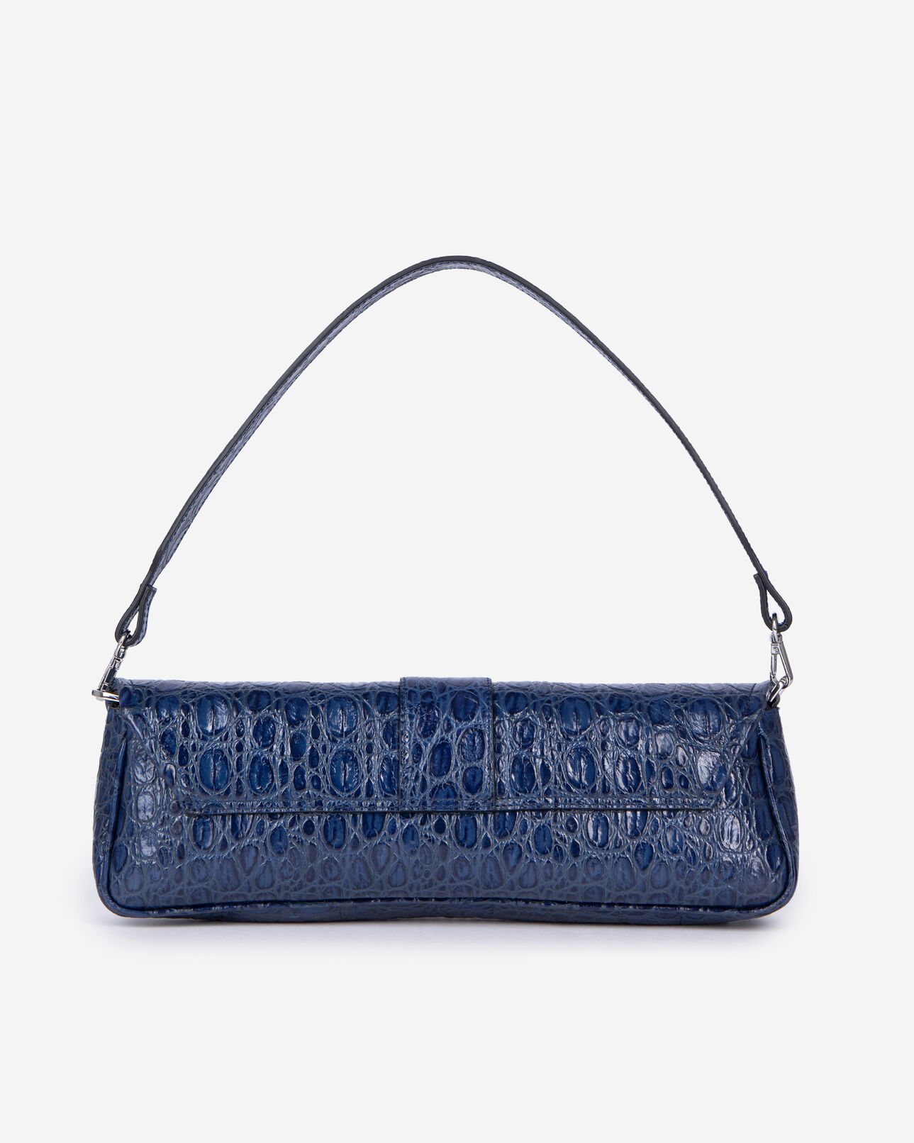 The Kooples WOMEN BLUE baguette bag in blue embossed leather