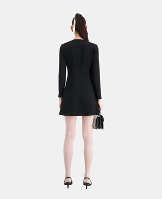 The Kooples WOMEN BLACK short black crepe dress