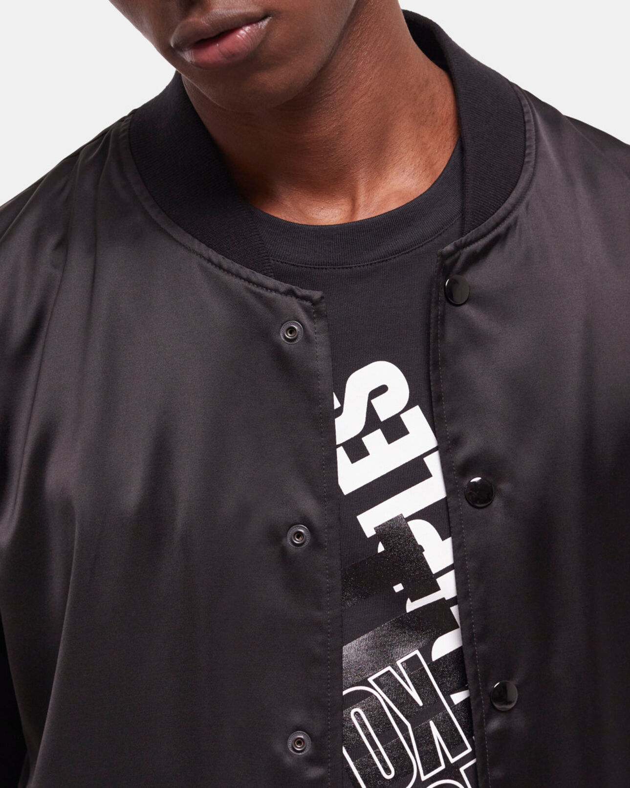 The Kooples MEN BLACK black satin effect jacket