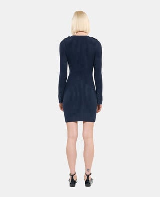 The Kooples WOMEN DARK BLUE navy blue knitted short dress 