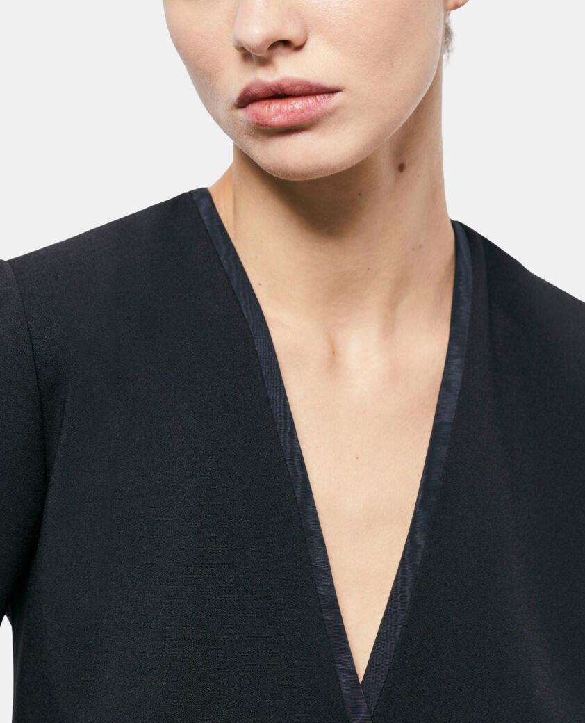 The Kooples FEMME BLACK robe courte croisée noire