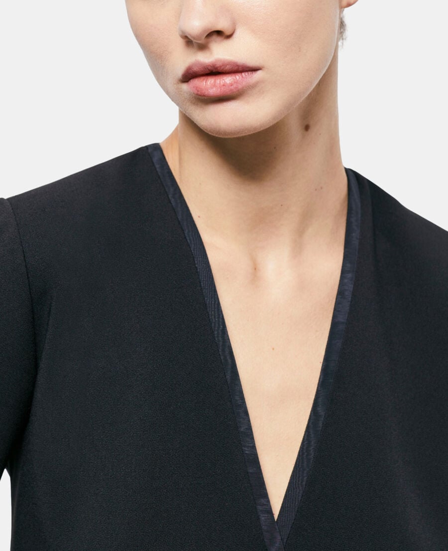 The Kooples FEMME BLACK robe courte croisée noire