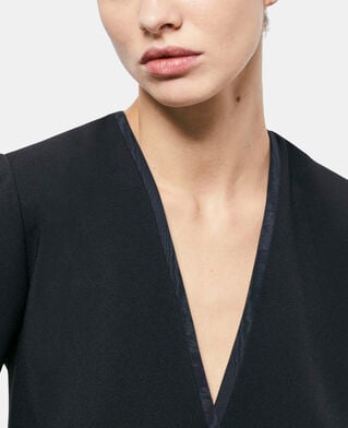 The Kooples FEMME BLACK robe courte croisée noire