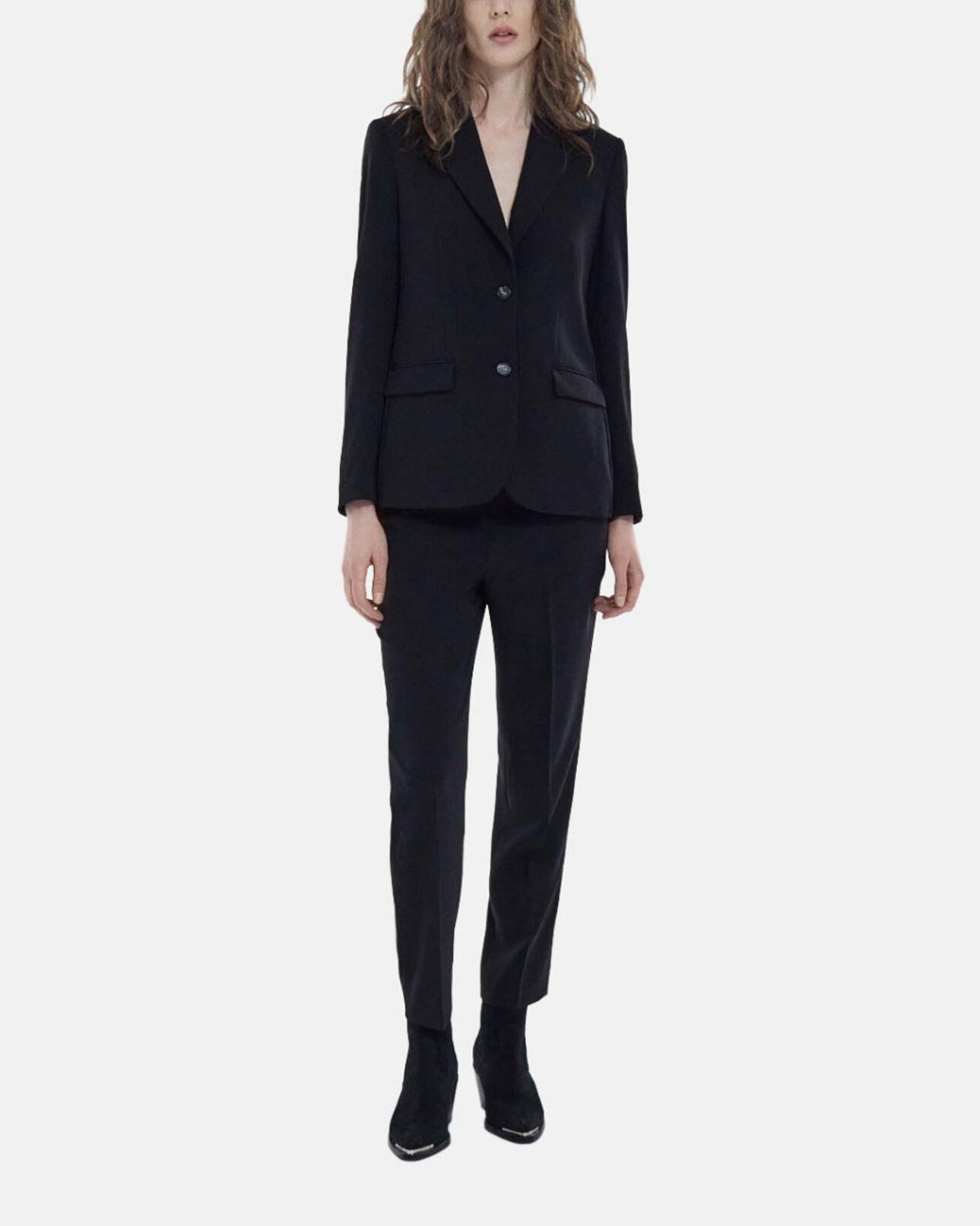 The Kooples WOMEN BLACK flowing black pants with elastic waist