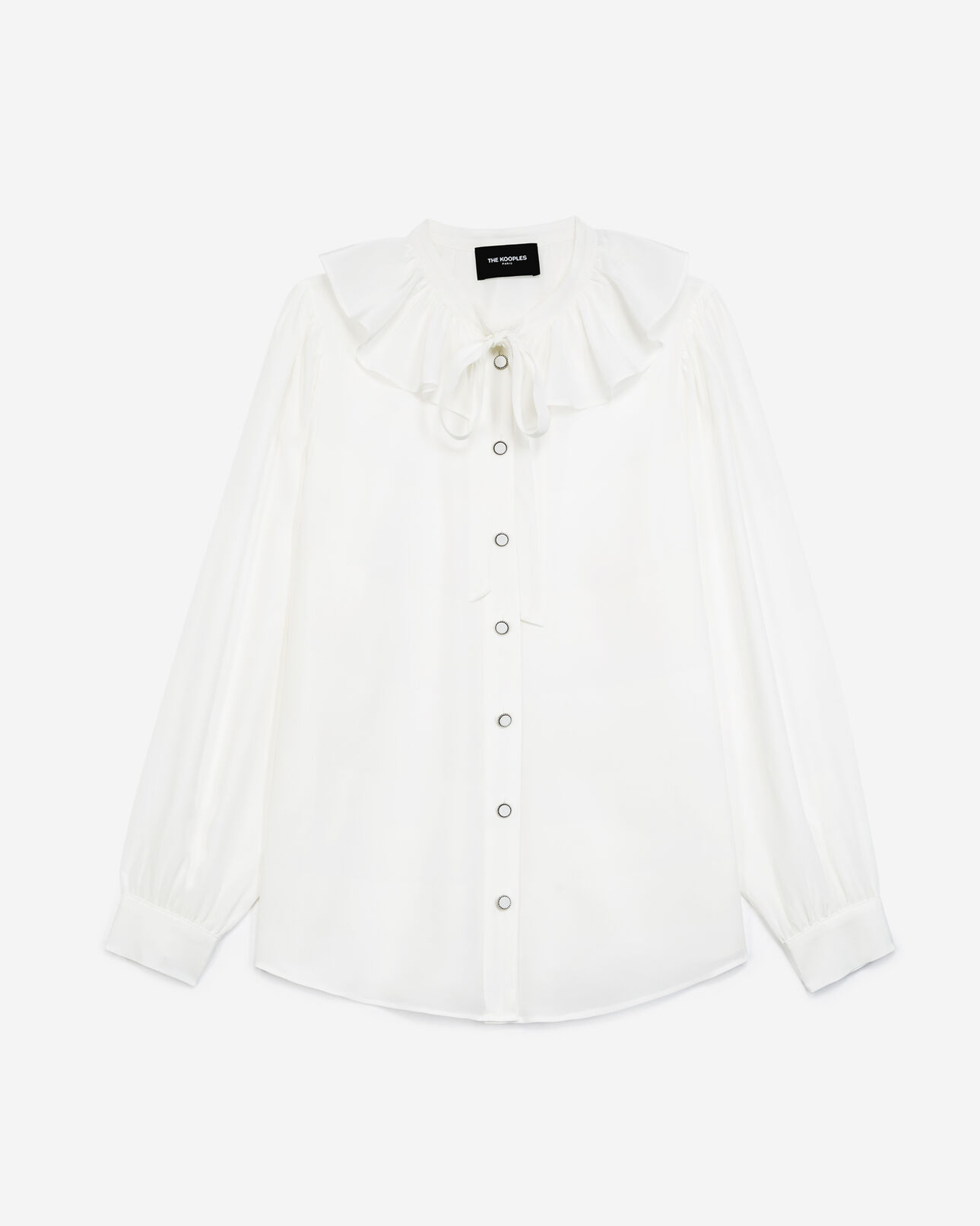 The Kooples FEMME ECRU chemise écrue soie col claudine