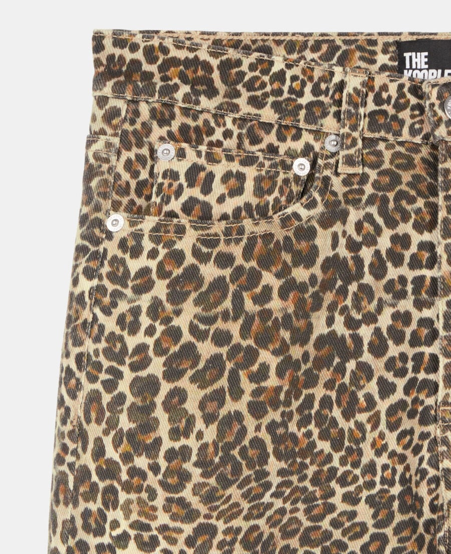 The Kooples F CHOCOLATE leopard print boyfriend jeans