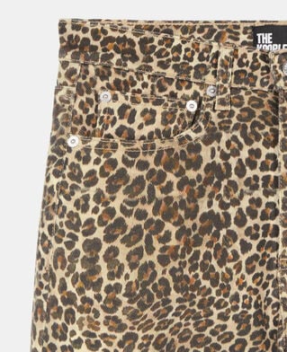 The Kooples F CHOCOLATE leopard print boyfriend jeans