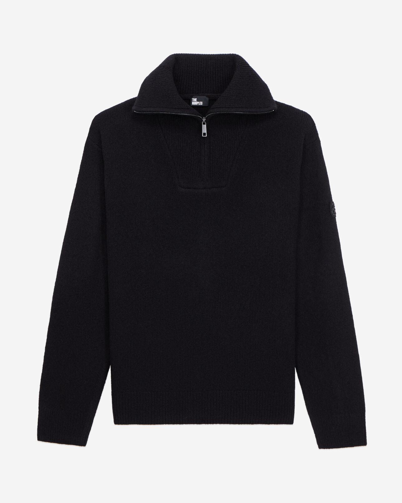 The Kooples HOMME BLACK pull en laine mélangée avec zip noir