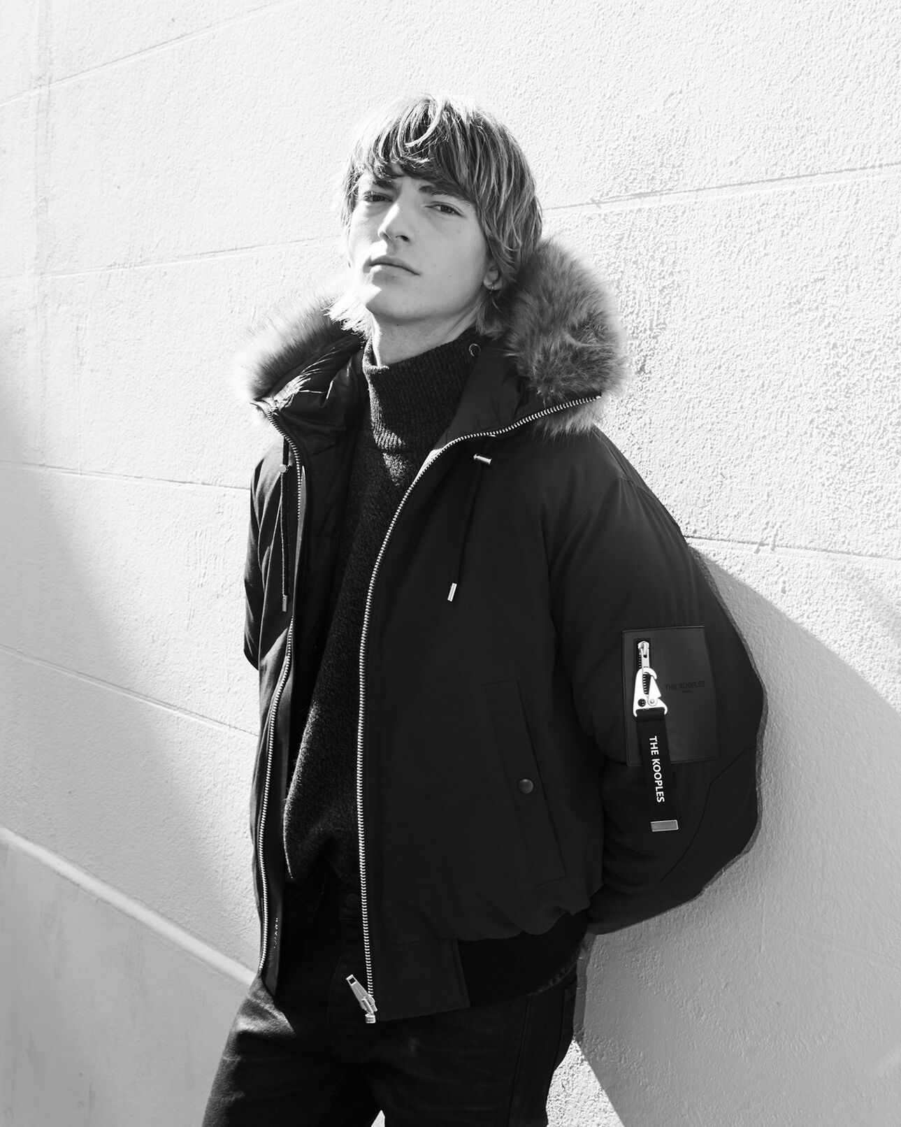 The Kooples HOMBRE BURGUNDY anorak corto burdeos nailon con capucha