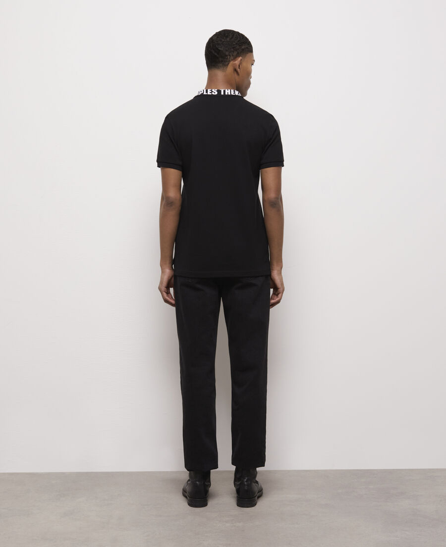 black logo polo shirt