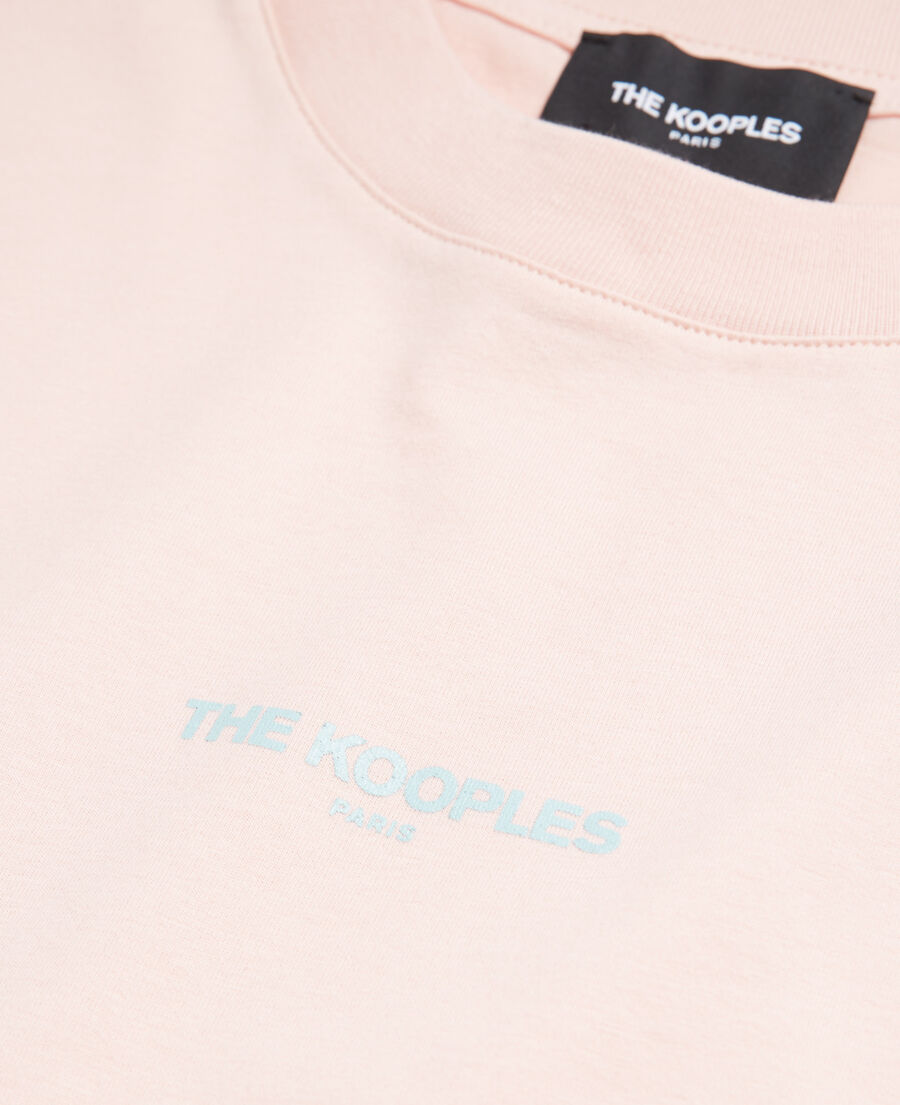 short-sleeve pink cotton t-shirt with logo