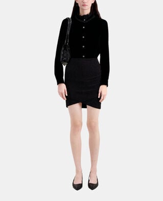 The Kooples FEMME BLACK jupe courte noire effet pailleté