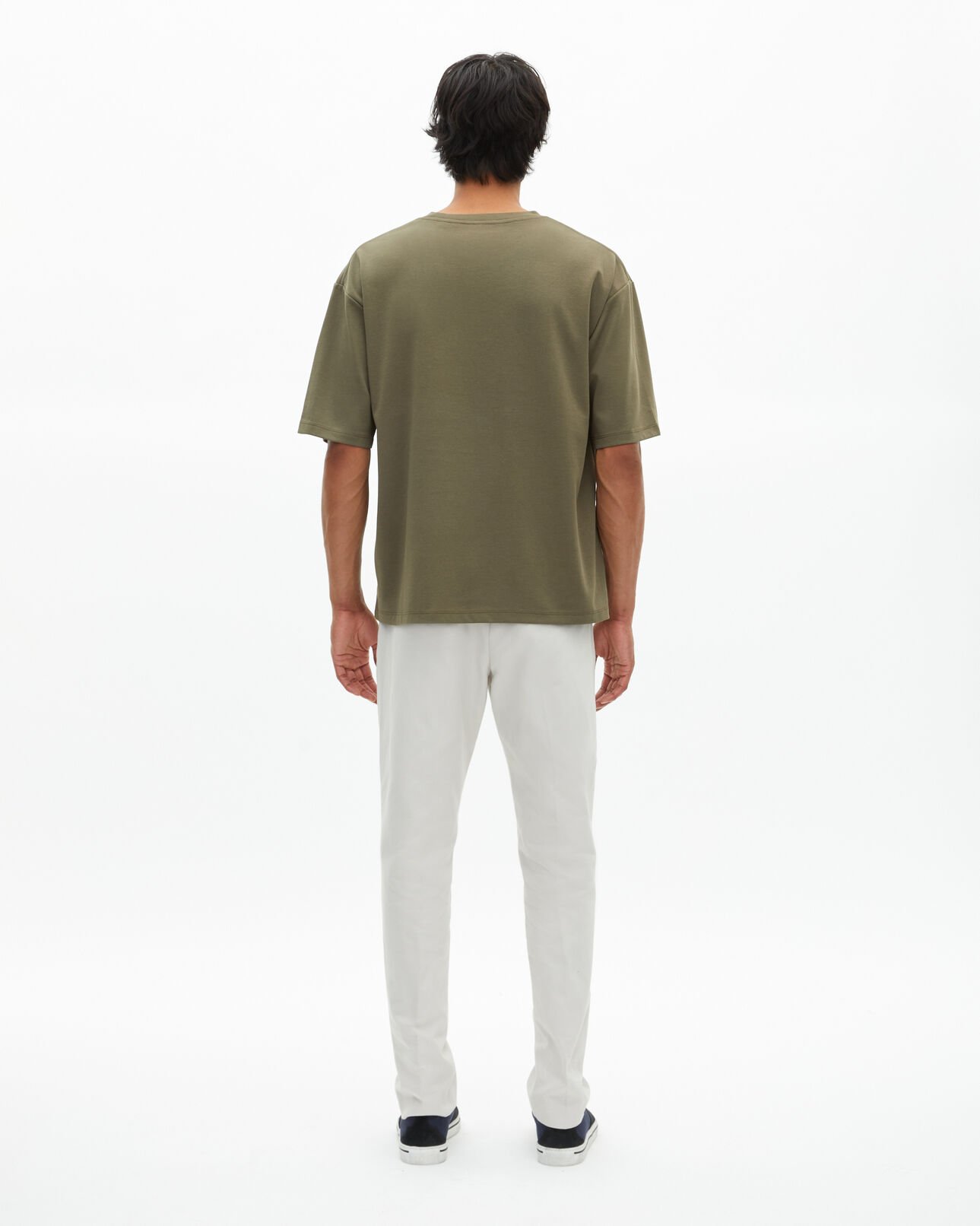 The Kooples HERREN KAKI weites, einfarbiges t-shirt in khaki