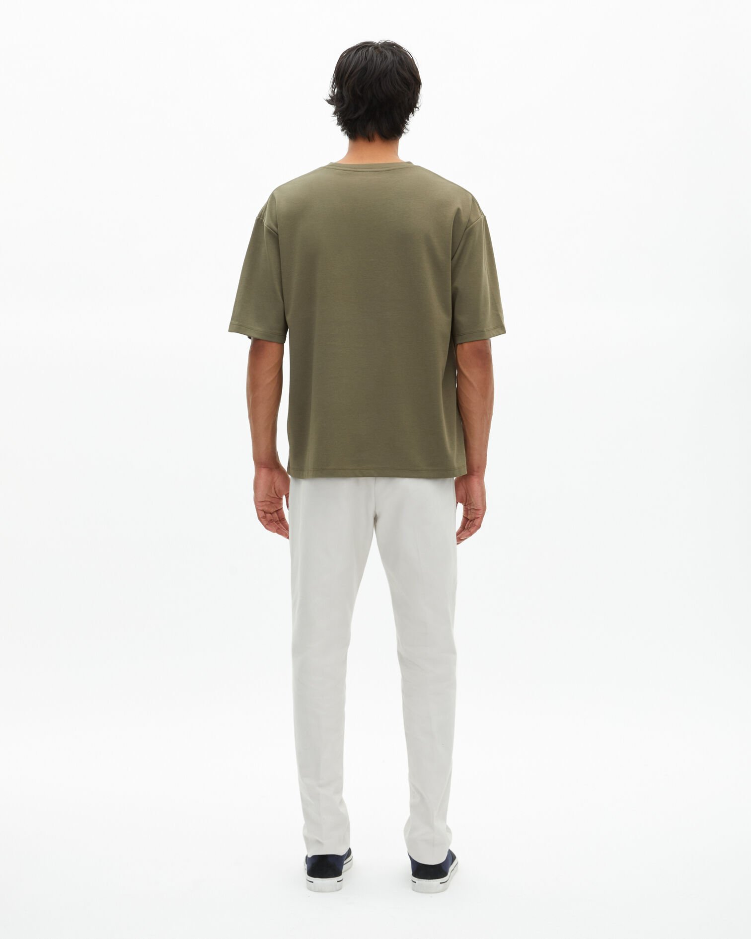 Weites, einfarbiges T-Shirt in Khaki, KAKI, hi-res image number null