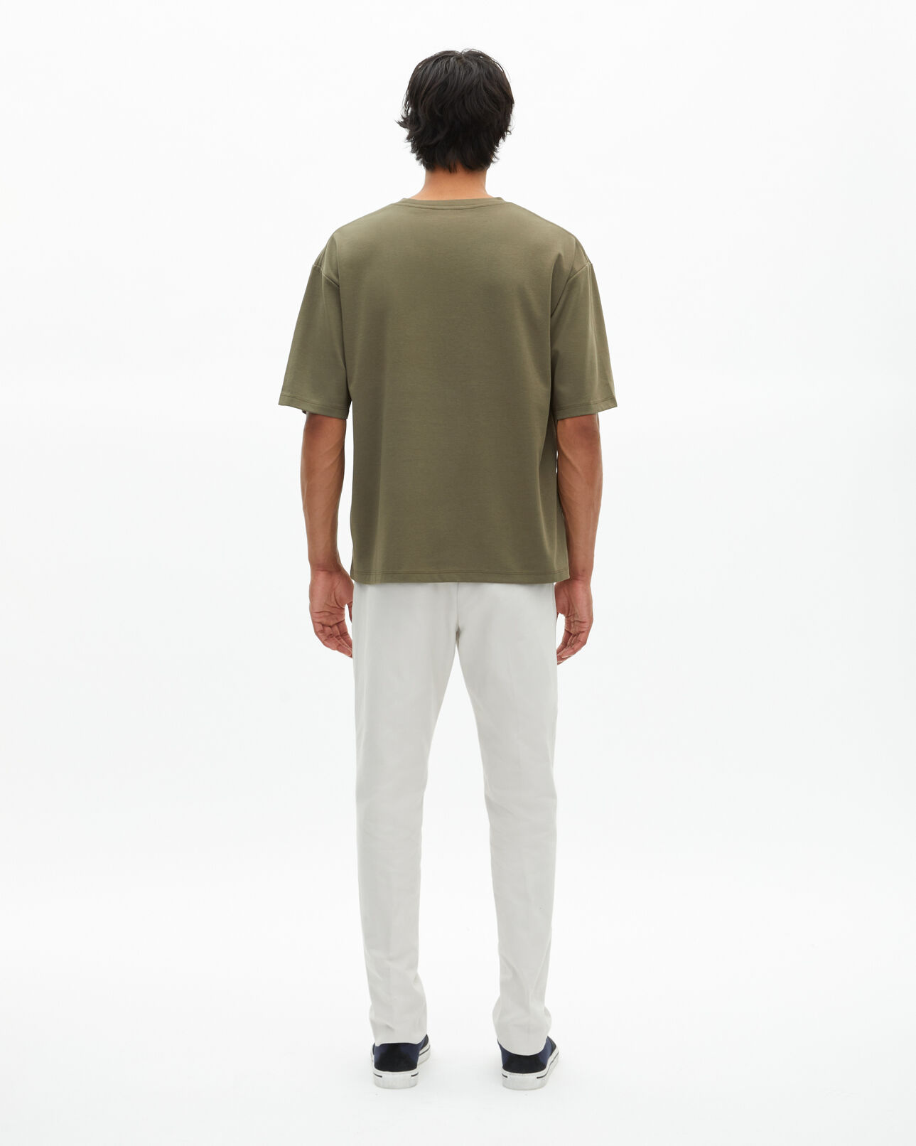 The Kooples HERREN KAKI weites, einfarbiges t-shirt in khaki
