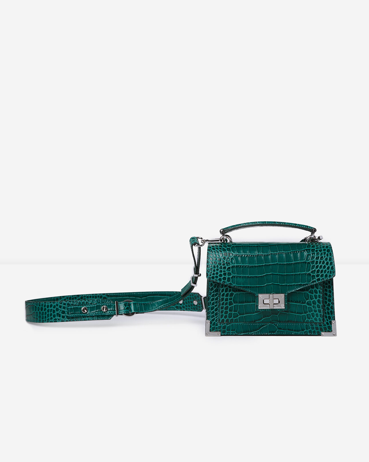 The Kooples DAMEN EMERAUDE emily small-tasche mit krokooptik in smaragdgrün