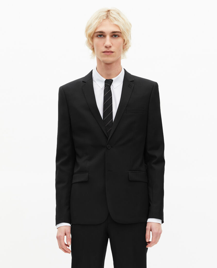 The Kooples H BLACK black wool slim fit suit jacket