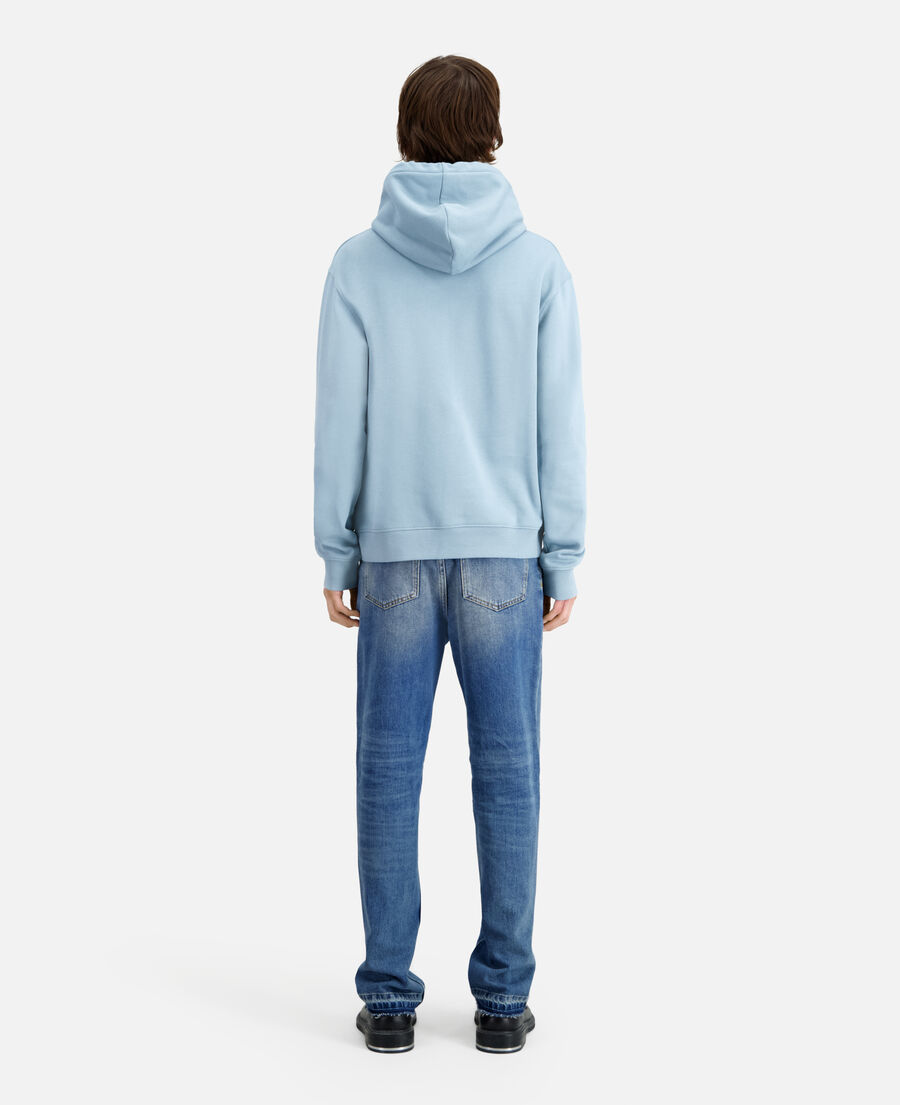 sweatshirt homme à capuche bleu avec logo