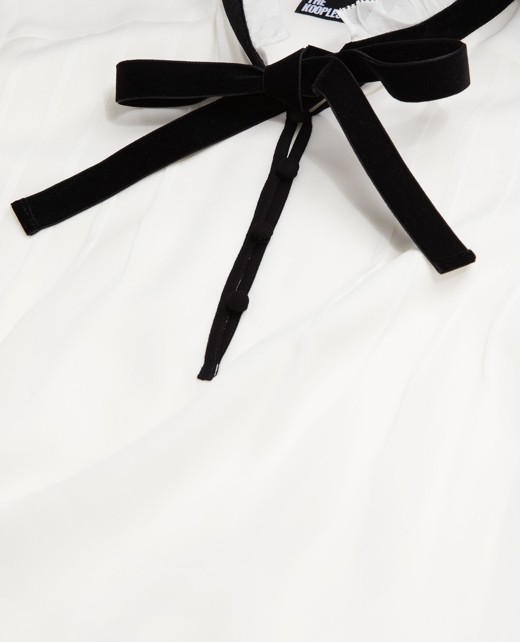 Top écru avec détail en velours, OFF WHITE, hi-res image number null