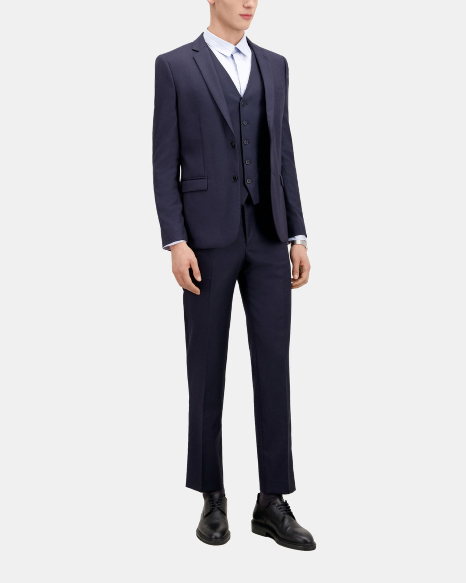 Navy blue wool suit jacket, NAVY, hi-res image number null