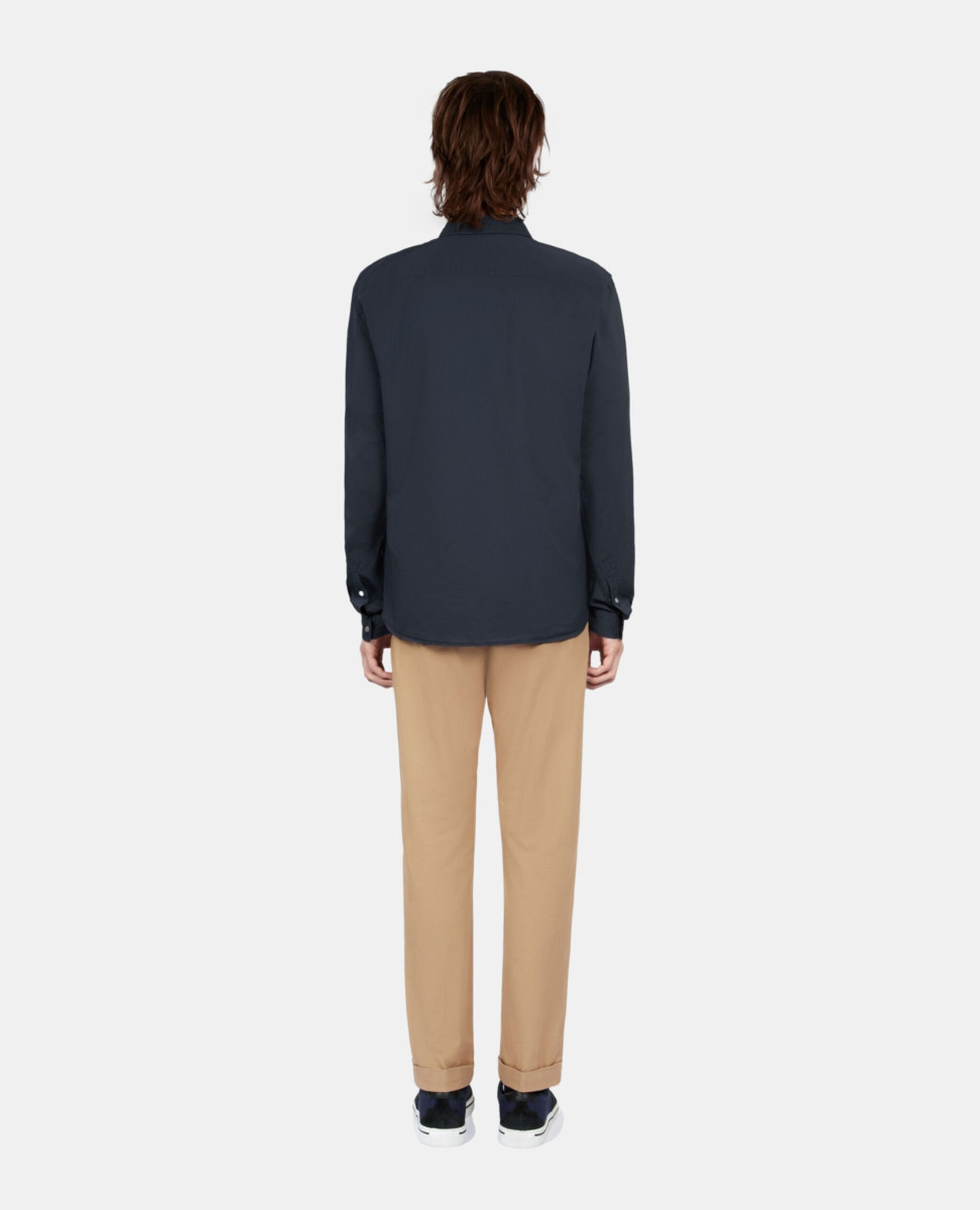 Chemise en voile de coton bleu marine, NAVY, hi-res image number null