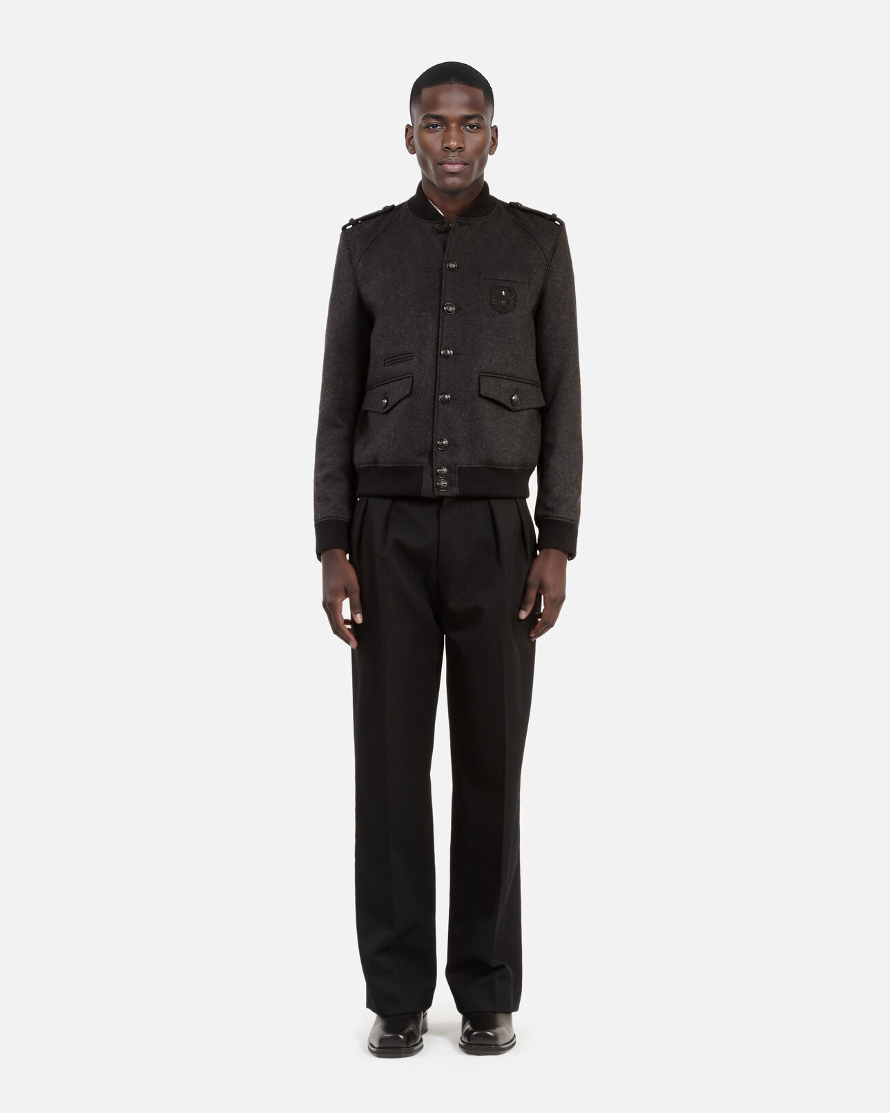 The Kooples MEN DARK GREY grey teddy jacket