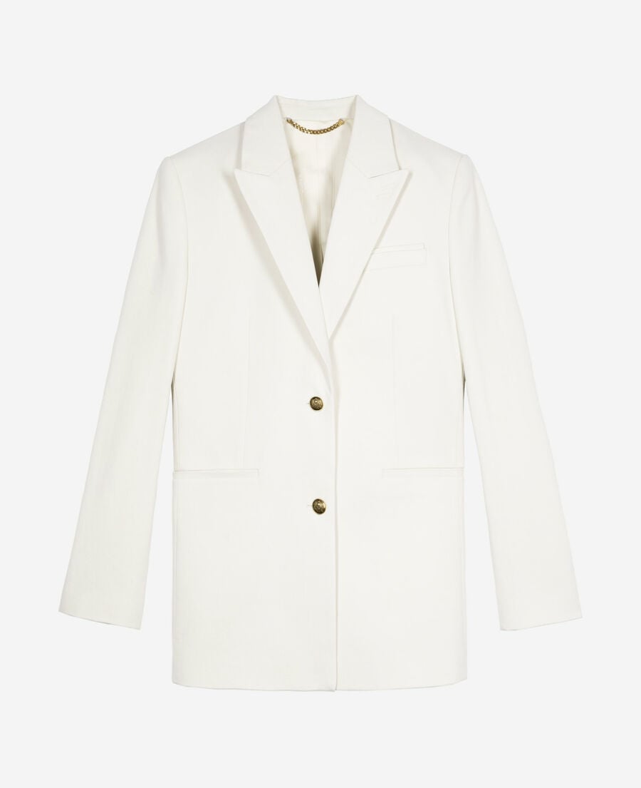 The Kooples F WHITE ecru cotton tailored jacket