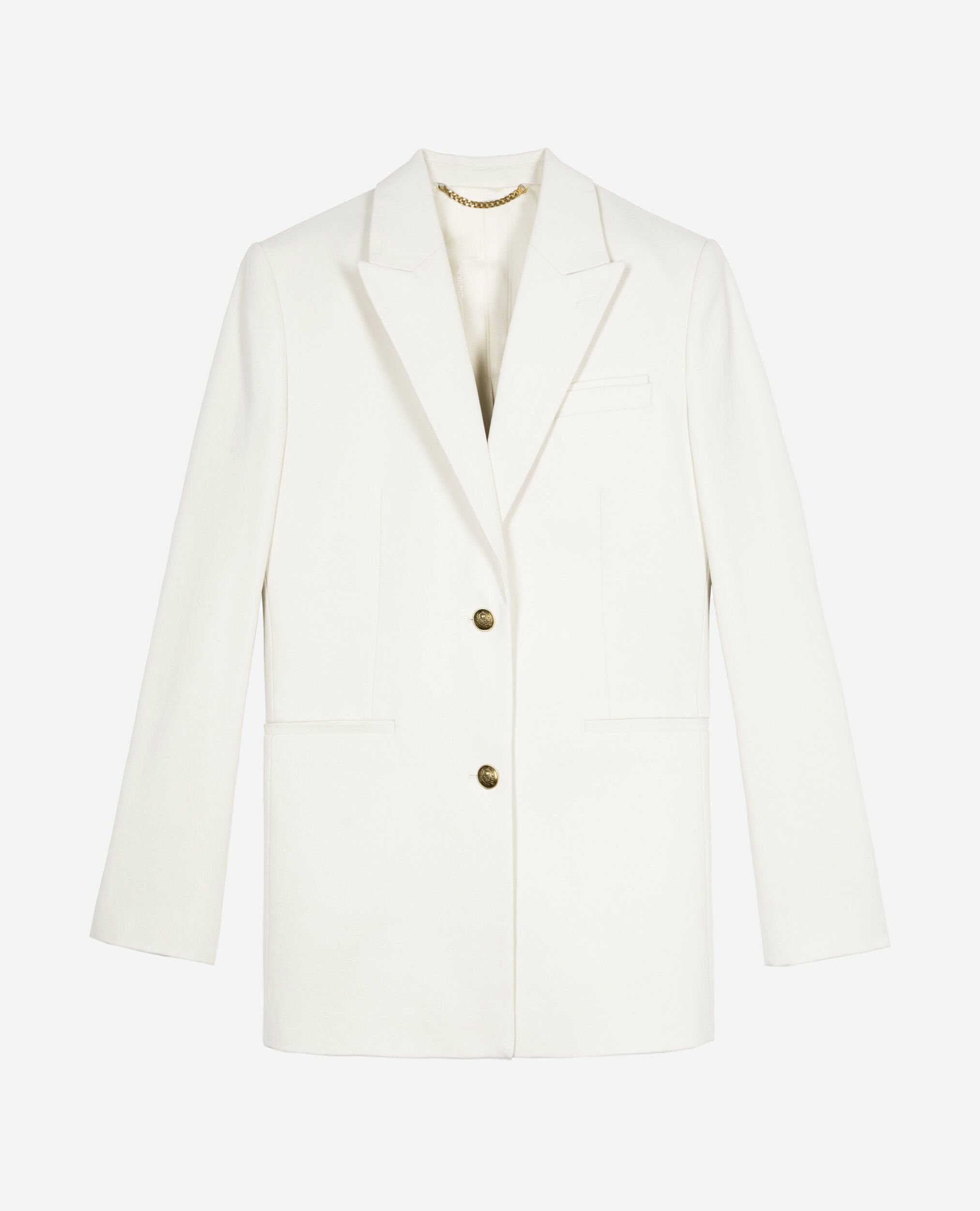 Veste de tailleur en coton écrue, WHITE, hi-res image number null