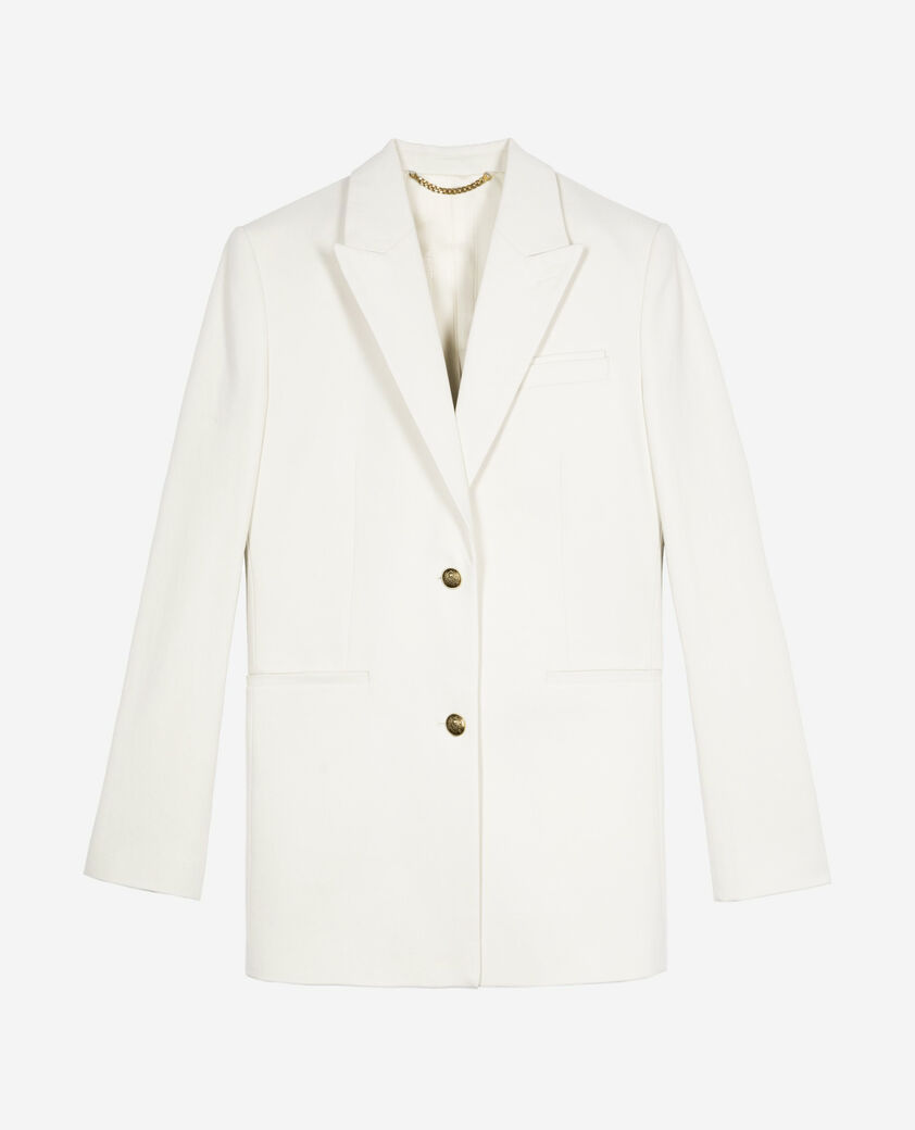 The Kooples WOMEN WHITE ecru cotton tailored jacket
