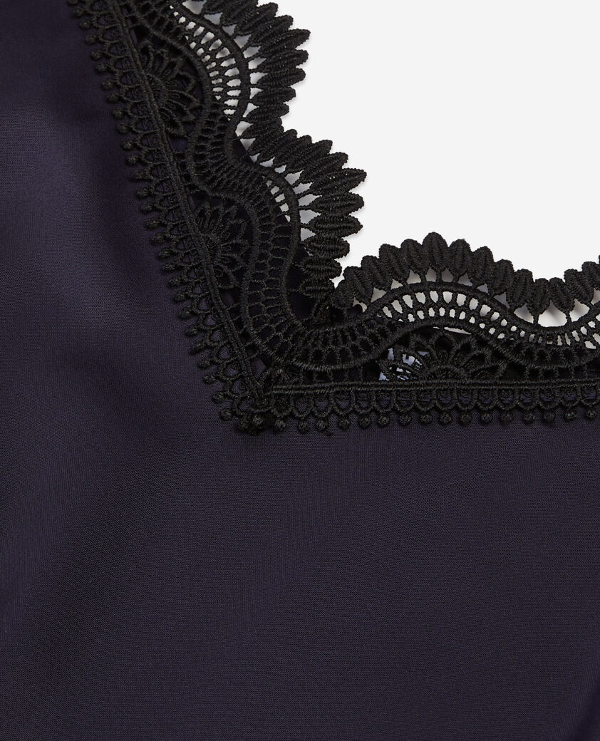 The Kooples FEMME NAVY robe nuisette longue bleu marine