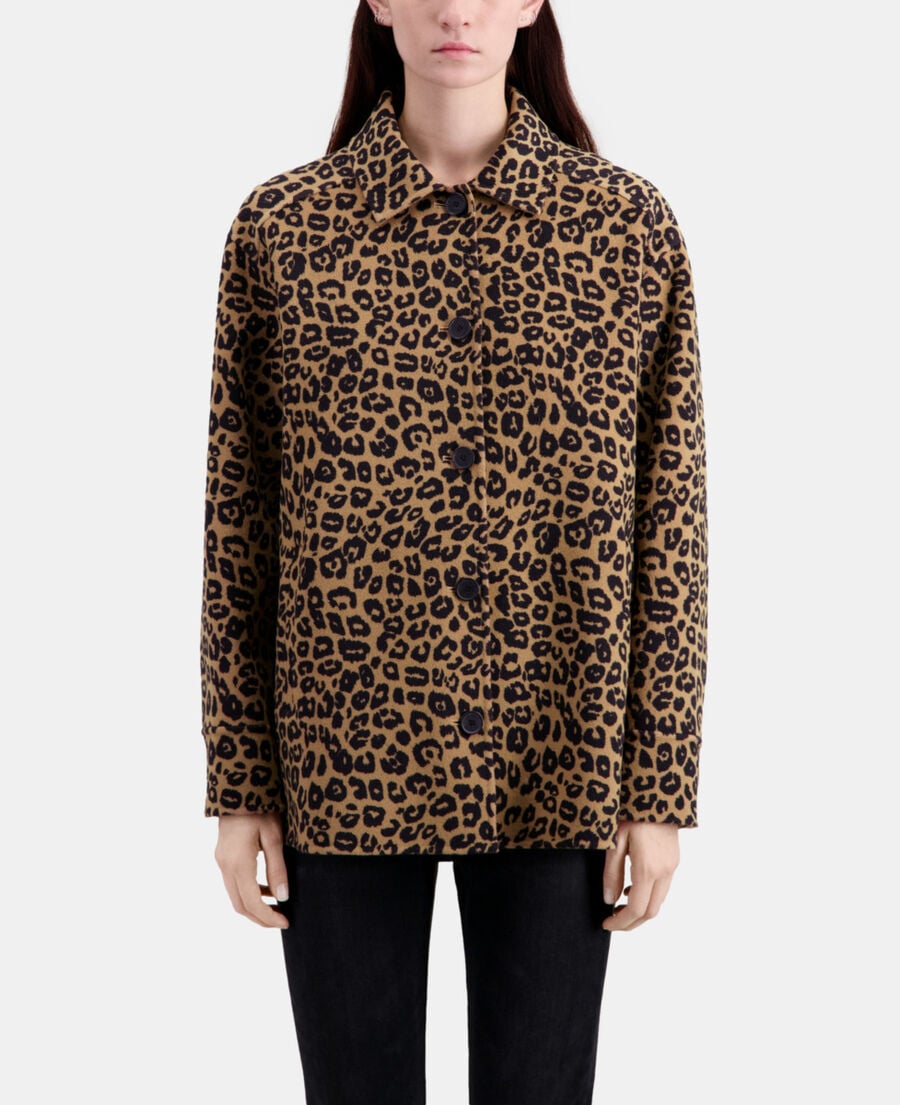 The Kooples WOMEN LEOPARD leopard overshirt jacket in wool blend