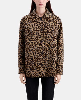 The Kooples WOMEN LEOPARD leopard overshirt jacket in wool blend