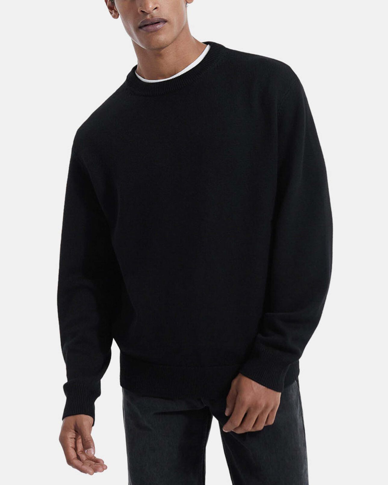 The Kooples HOMBRE BLACK jersey negro punto redondo triple banda
