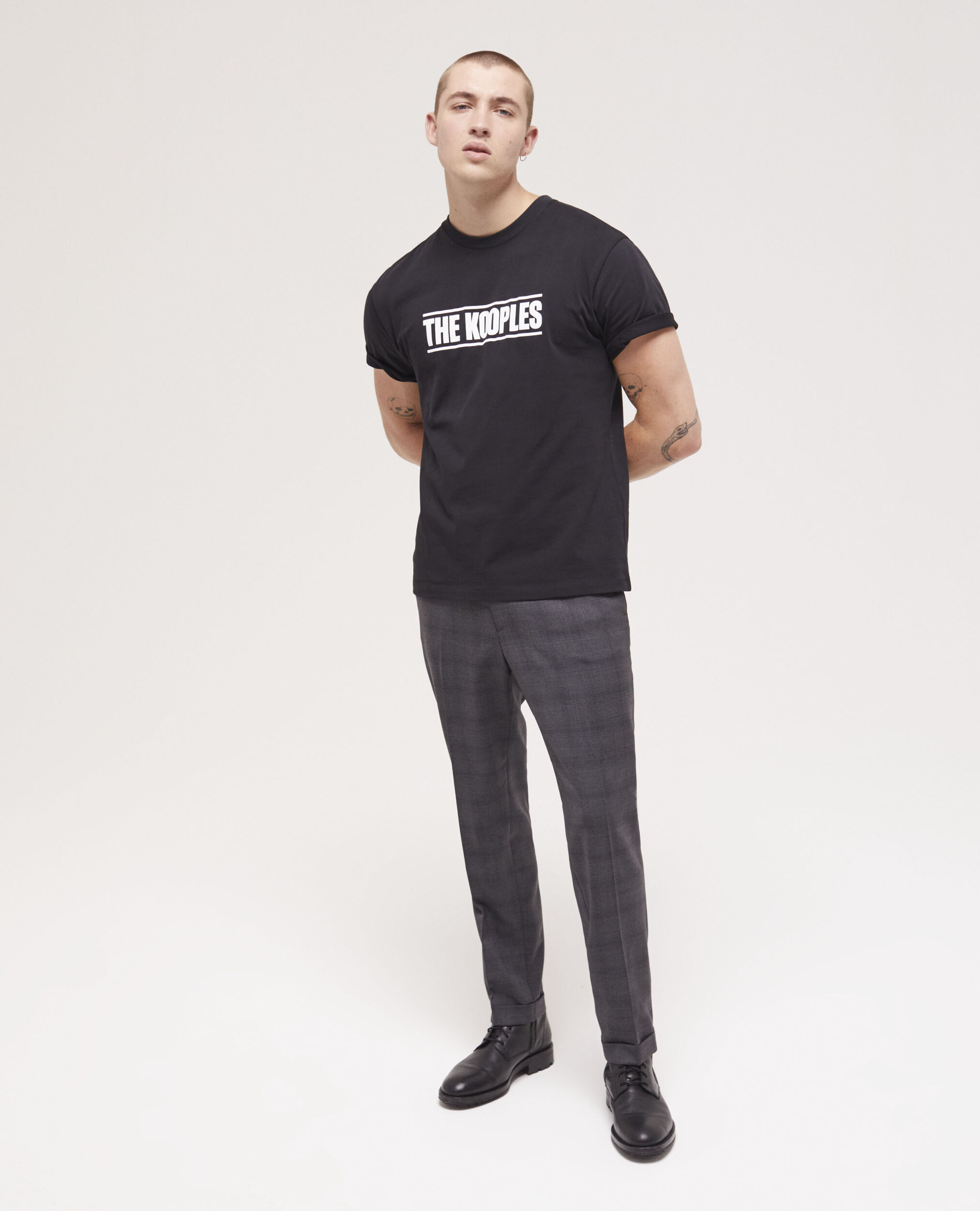 Schwarzes T-Shirt Herren mit The Kooples Logo, BLACK, hi-res image number null