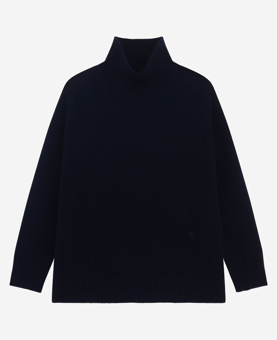 The Kooples DAMEN NAVY pullover mit stehkragen aus kaschmir in marine