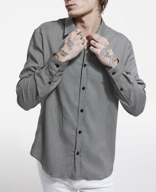 The Kooples MEN BLACK WHITE printed shirt with classic collar