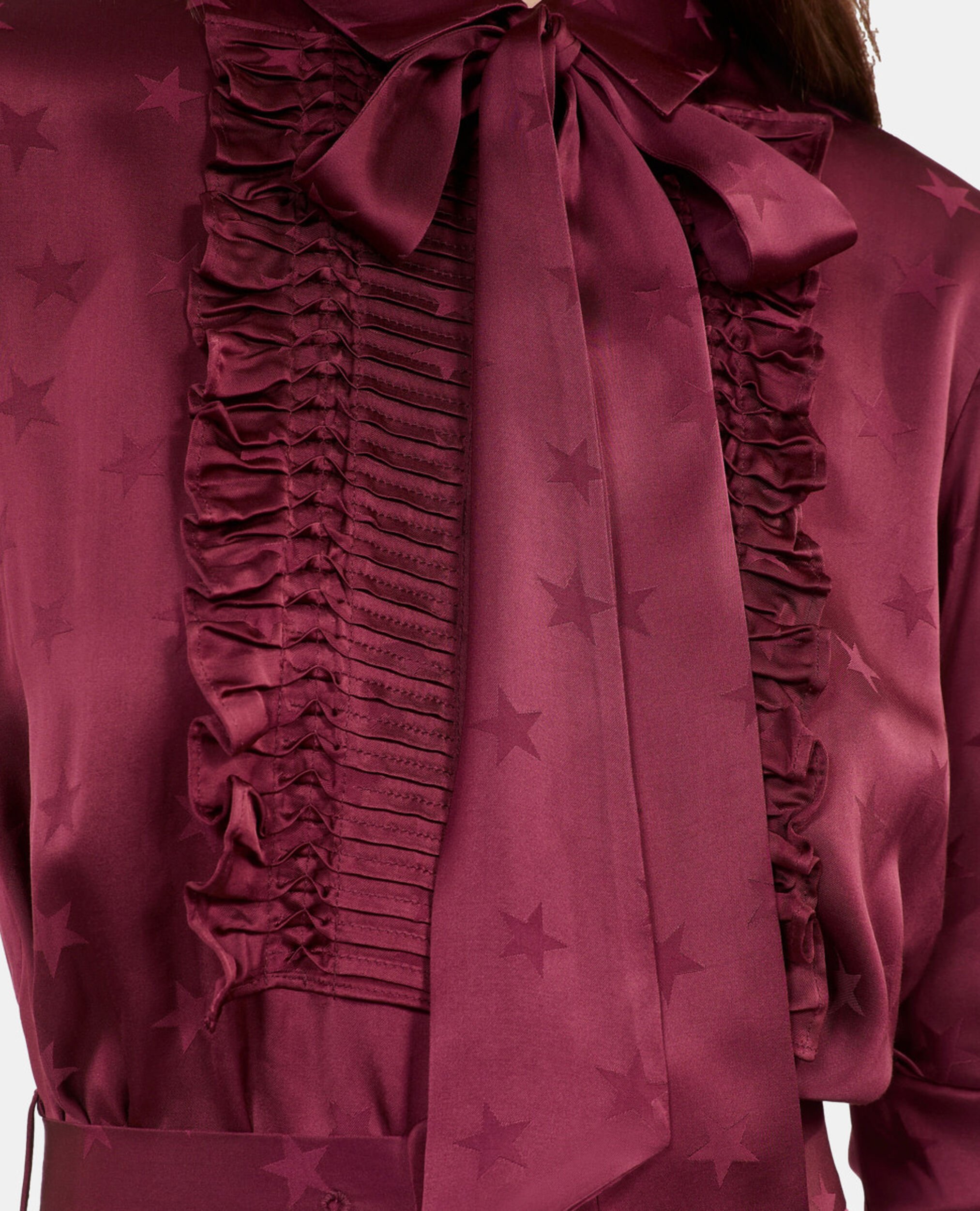 Burgundy jacquard short dress, BURGUNDY, hi-res image number null
