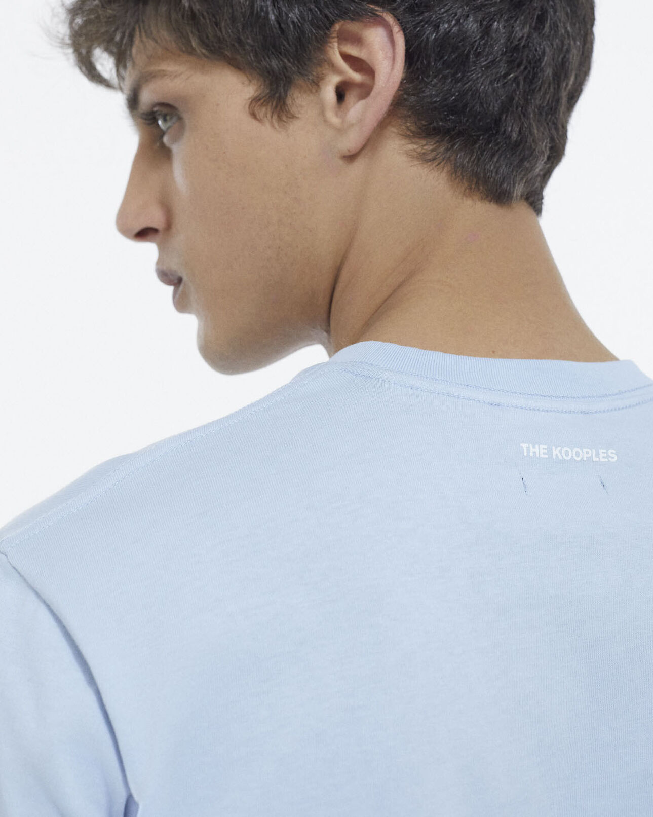 The Kooples MEN BLUE blue printed t-shirt with skull and flowers