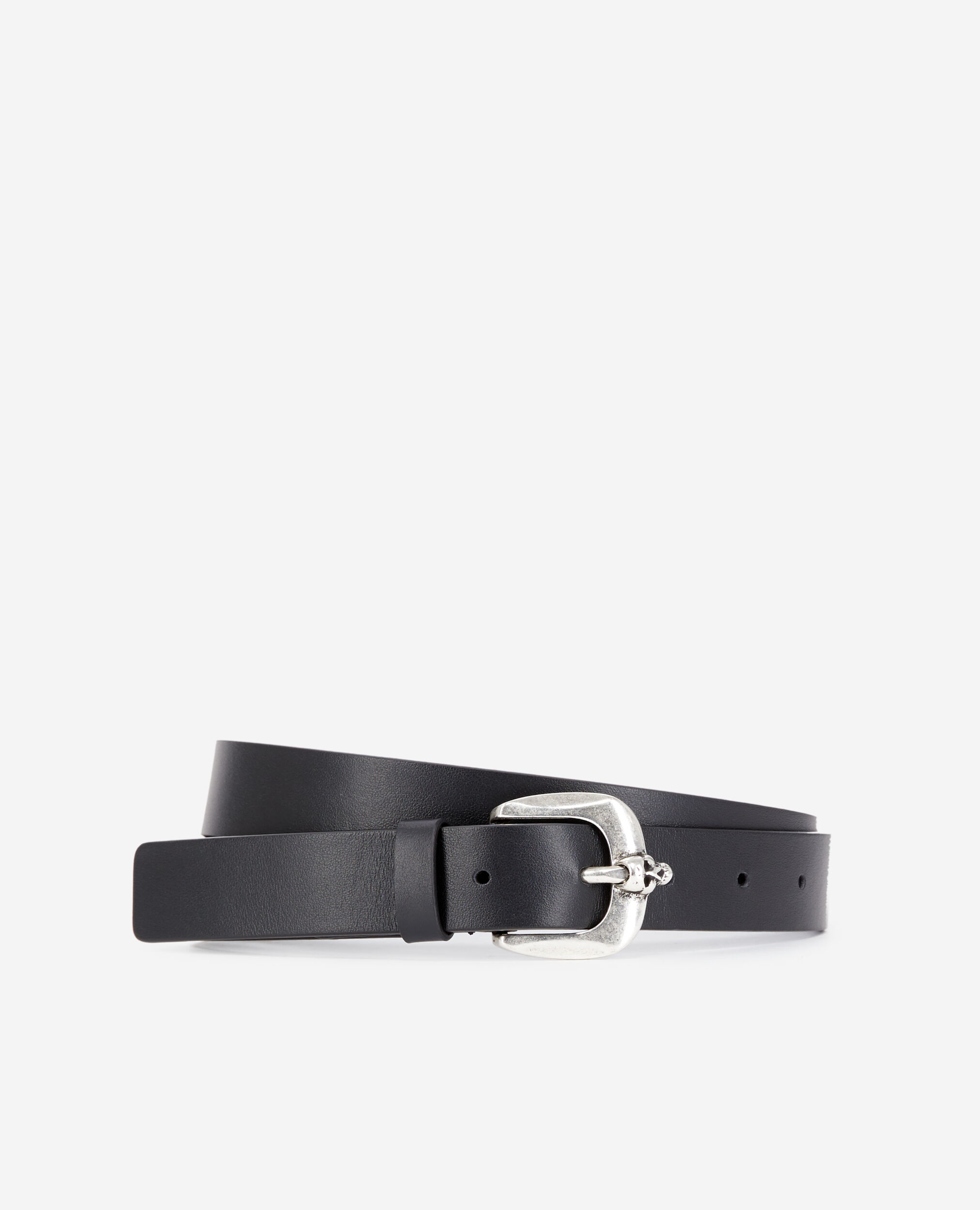 Ceinture en cuir noir, BLACK, hi-res image number null